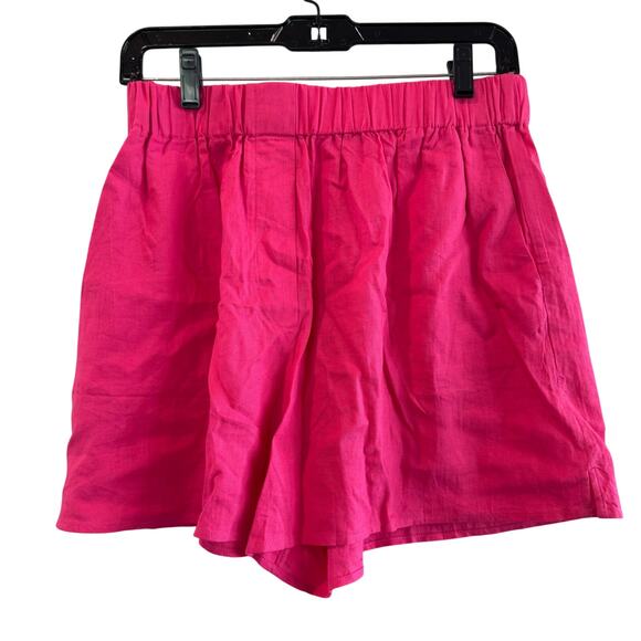 Daily Drills Linen Shorts Hot Pink - Picture 2 of 5